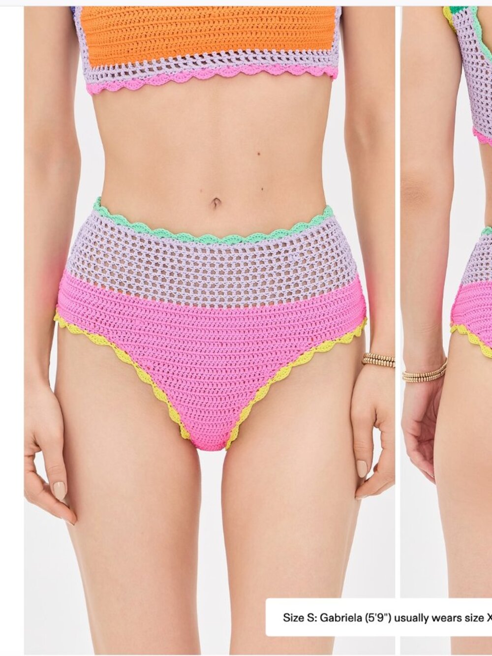 Beach Riot Andy Bikini Colorblock Top, Technicolor Rays, Size Large - Picture 2 of 4